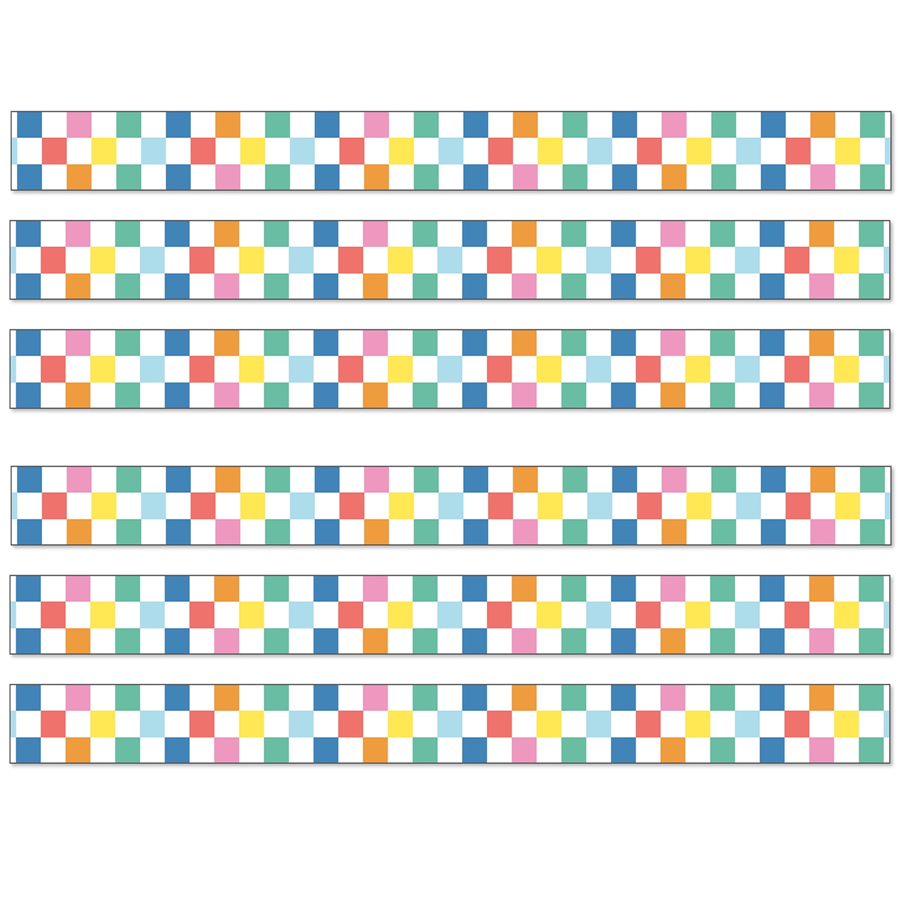 Carson Dellosa Education We Stick Together Checkered Rainbow Straight ...