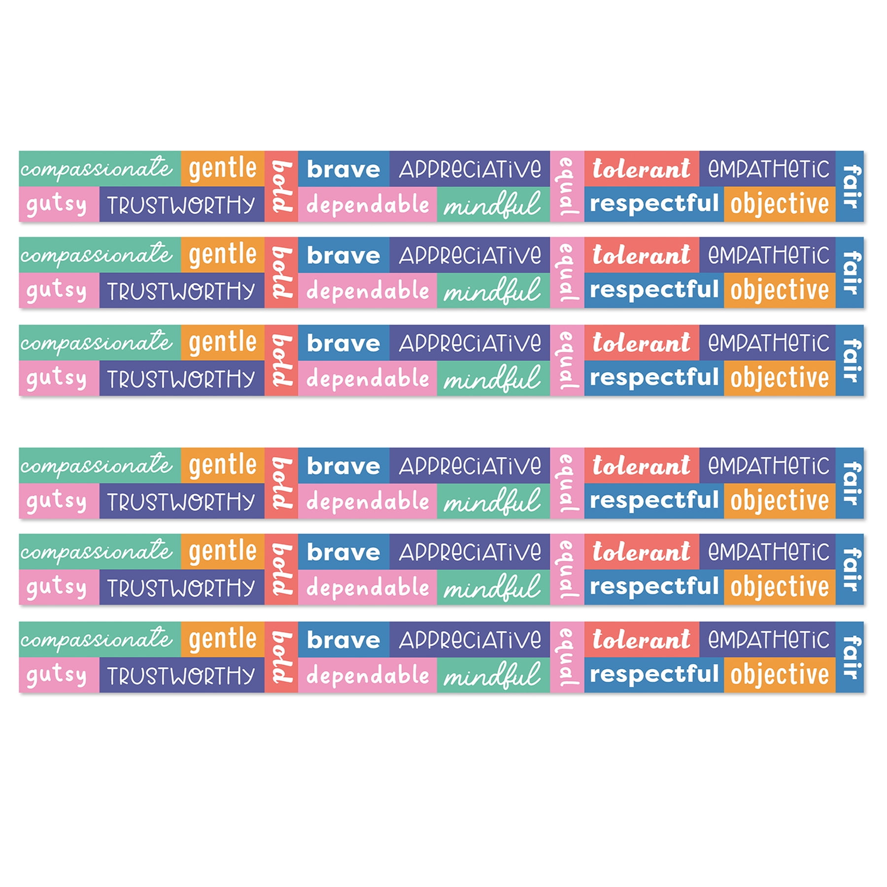 Carson Dellosa Education We Stick Together Positive Words Straight Bulletin Board Borders, 36 Feet Per Pack, 6 Packs