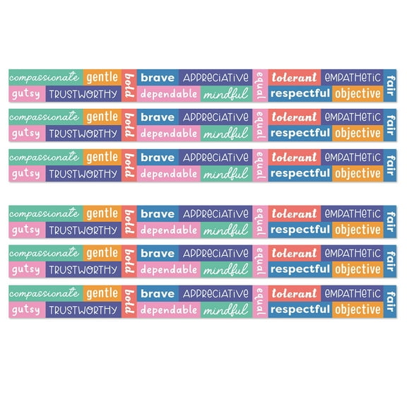 Carson Dellosa Education We Stick Together Positive Words Straight Bulletin Board Borders, 36 Feet Per Pack, 6 Packs