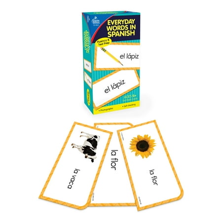 Carson Dellosa Everyday Words in Spanish: Photographic Flash Cards (104 cards) Grade PK-8