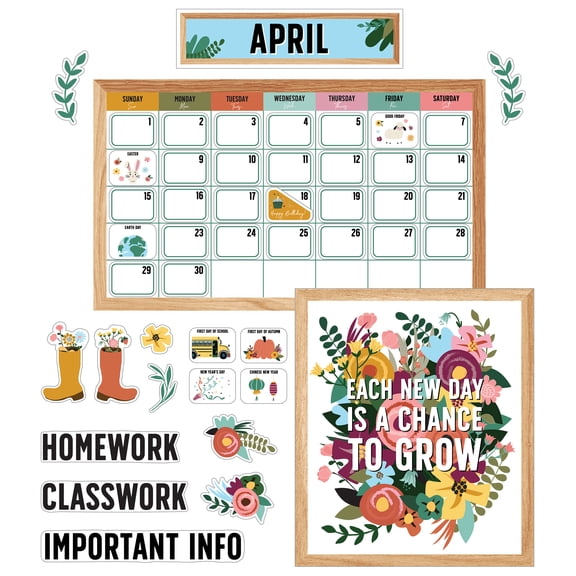 Carson Dellosa Grow Together Calendar Bulletin Board Set (134 pieces)