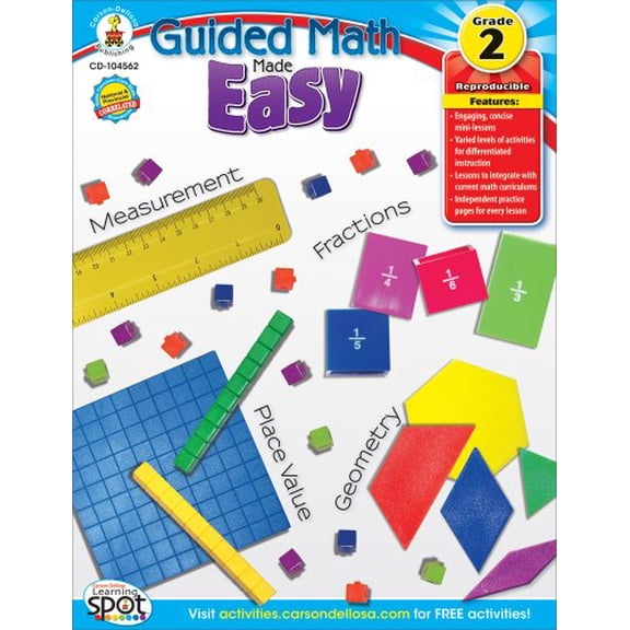 Pre-Owned Carson-Dellosa Guided Math Made Easy Activity Book, Multiple Grades