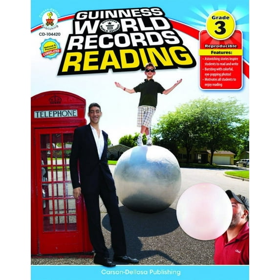 Carson Dellosa Guinness World Records Reading Book, Multiple Grades