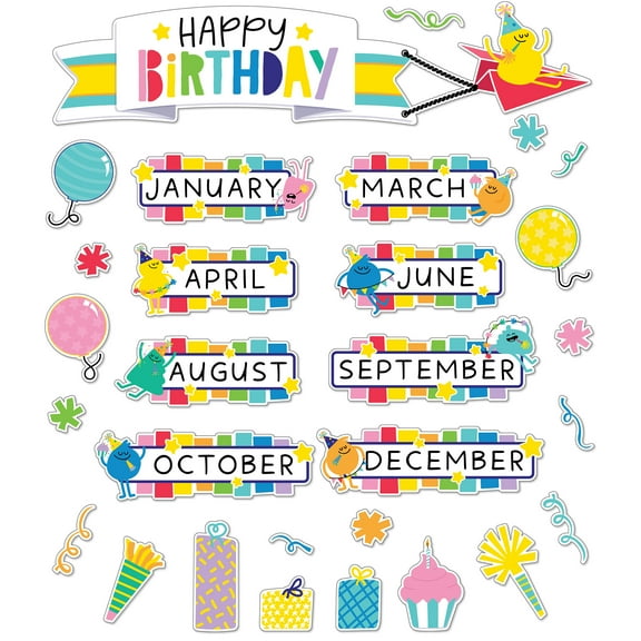 Carson Dellosa Happy Place Birthday Bulletin Board Set (73 pieces)