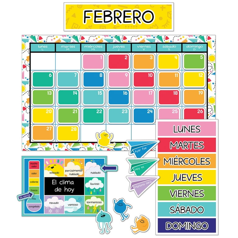 Carson Dellosa Happy Place Spanish Calendar Bulletin Board Set (138 pieces)  - Walmart.com