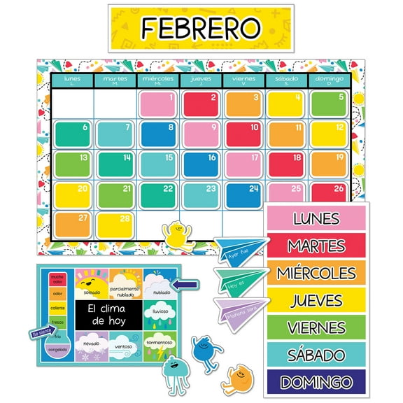 Carson Dellosa Happy Place Spanish Calendar Bulletin Board Set (138 pieces)