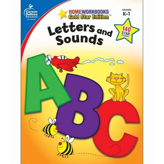 Carson Dellosa Home Workbooks Letters and Sounds Workbook Grade K-1 (64 pages)