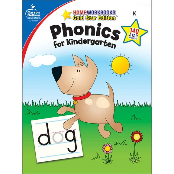 Carson Dellosa Home Workbooks Phonics for Kindergarten Workbook Grade K (64 pages)