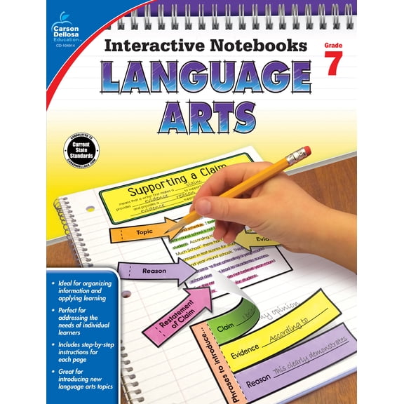 Carson Dellosa Interactive Notebooks: Language Arts Resource Book (96 pages) Grade 7