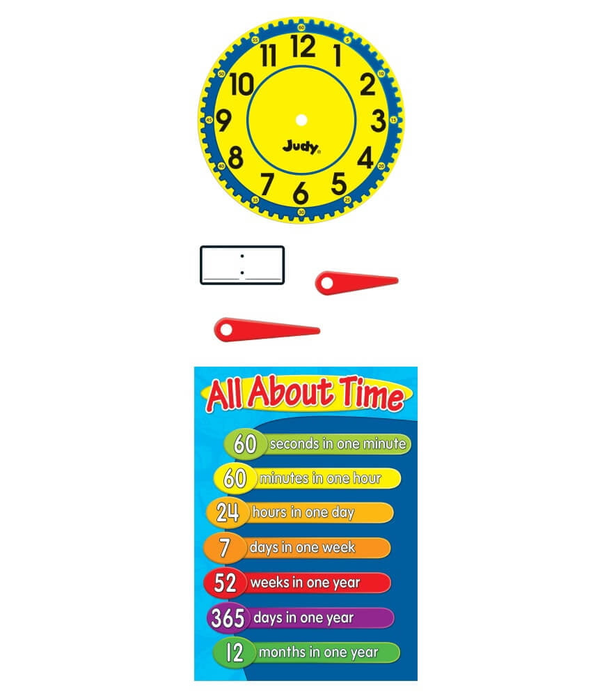 Carson Dellosa Judy® Clock Bulletin Board Set Grade K3 (113 pieces