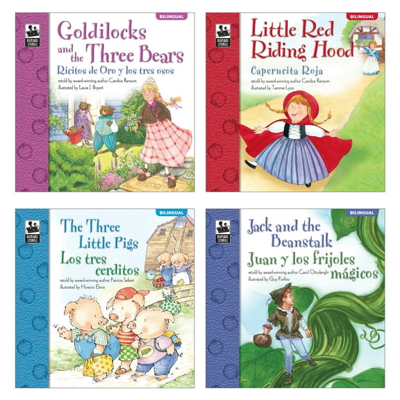 Carson Dellosa Keepsake Stories Classic Fairy Tales Collection 1 Spanish & English Book Set