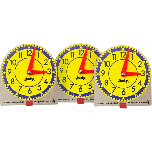 Carson Dellosa Mini Judy Clock Telling Time Clock Set, 12 Mini Judy