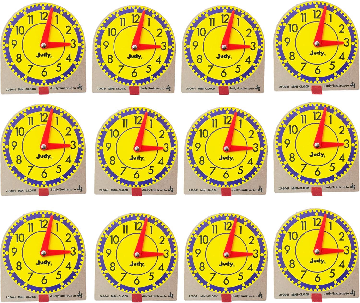 Carson Dellosa Mini Judy Clock Telling Time Clock Set, 12 Mini Judy