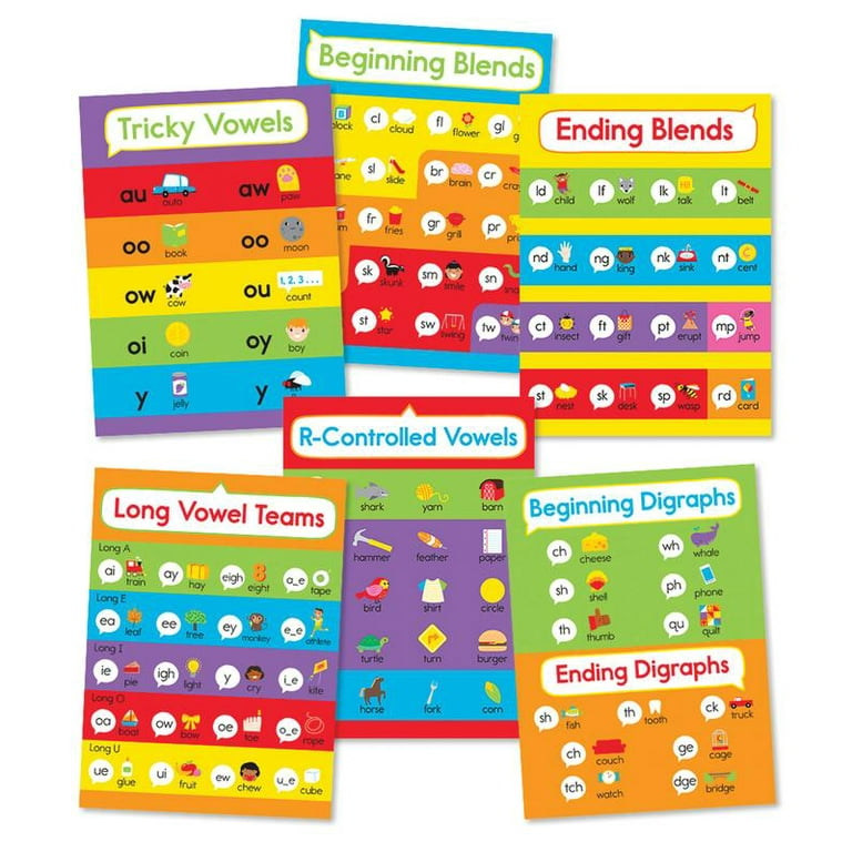 Carson Dellosa Phonics Chart Set Grade 1-3 (6 pieces