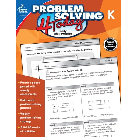 Carson Dellosa Problem Solving 4 Today Workbook (96 pages) Grade K