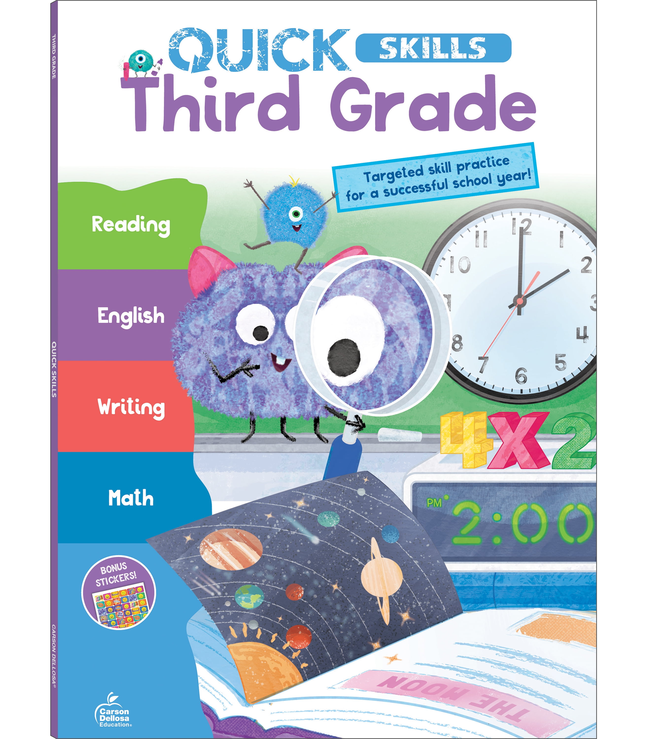 Carson Dellosa Quick Skills: Third Grade Workbook Grade 3 (80 pages, 1 sheet stickers)