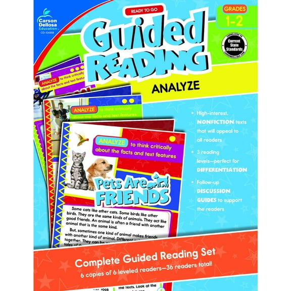 Carson Dellosa Ready to Go Guided Reading: Analyze Resource Book (80 pages plus cover) Grade 1-2