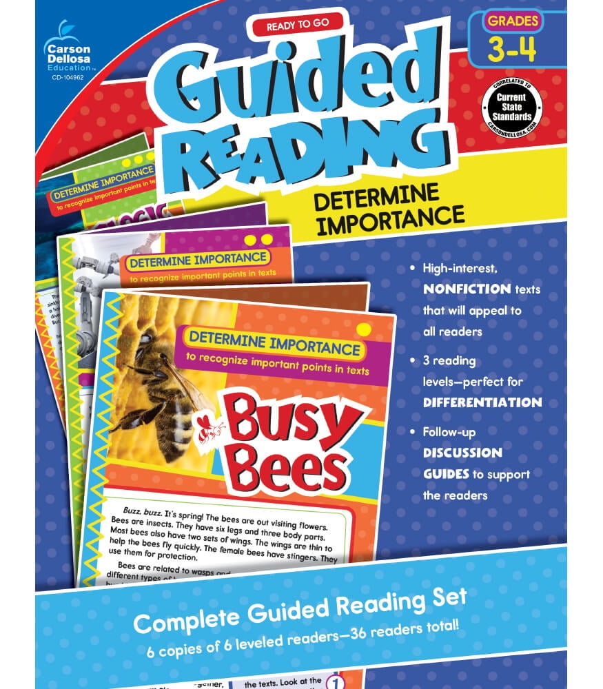 Carson Read Carson Dellosa Ready to Go Guided Reading: Determine Importance ...