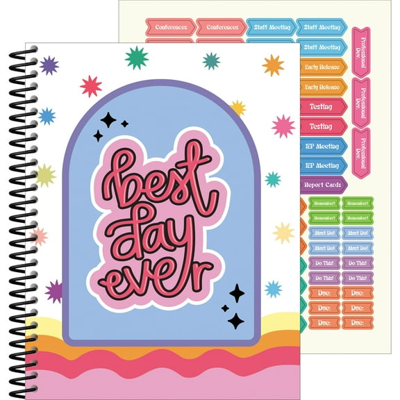 Carson Dellosa Retro Remix Teacher Planner (128 pages, 116 stickers)