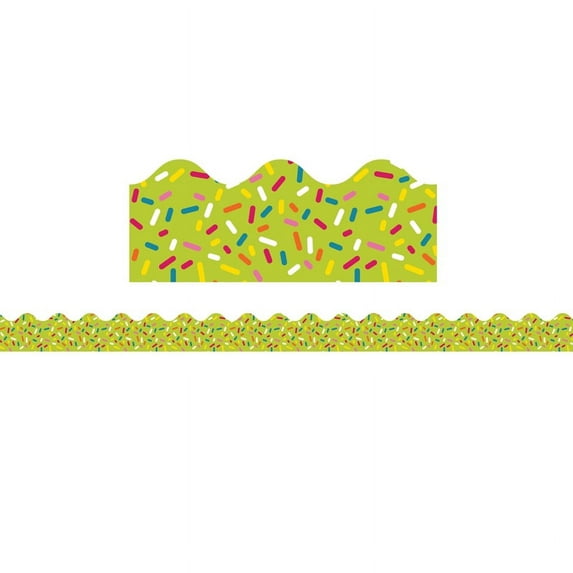 SCHOOL POP LIME SPRINKLES SCALLOPED BORDER
