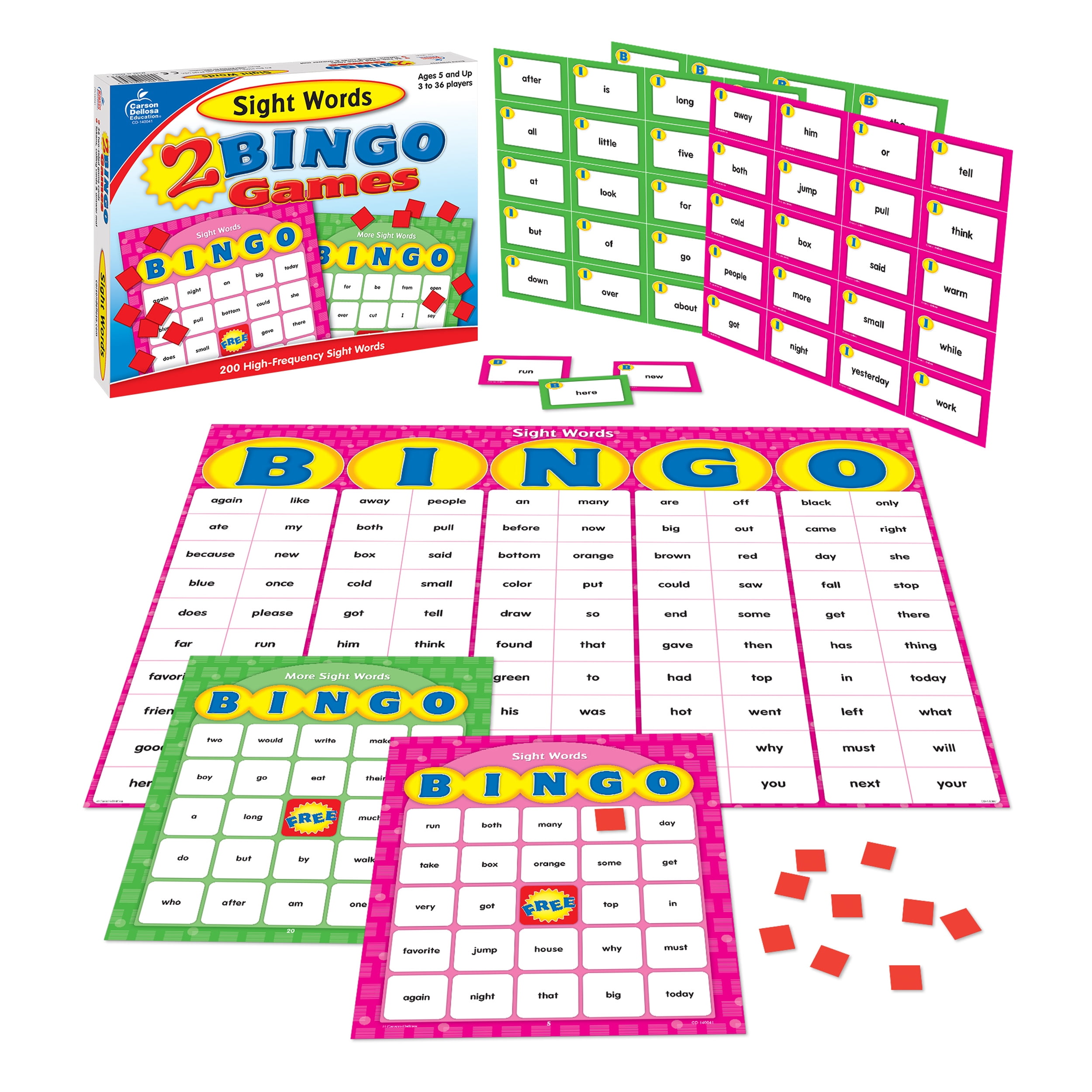 Carson Dellosa Sight Words Bingo (857 pieces) Grade K-2 - Walmart.com