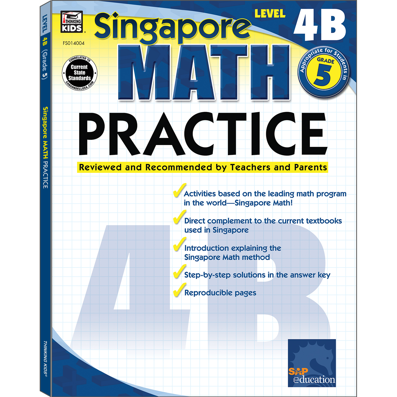 Carson Dellosa Singapore Math Level 4B Math Practice Workbook Grade 5 (128 pages) - image 1 of 5