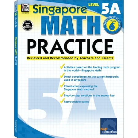 Carson Dellosa Singapore Math Level 5A Math Practice Workbook (128 pages) Grade 6