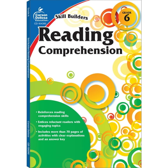 Carson Dellosa Skill Builders Reading Comprehension Workbook Grade 6 (80 pages)