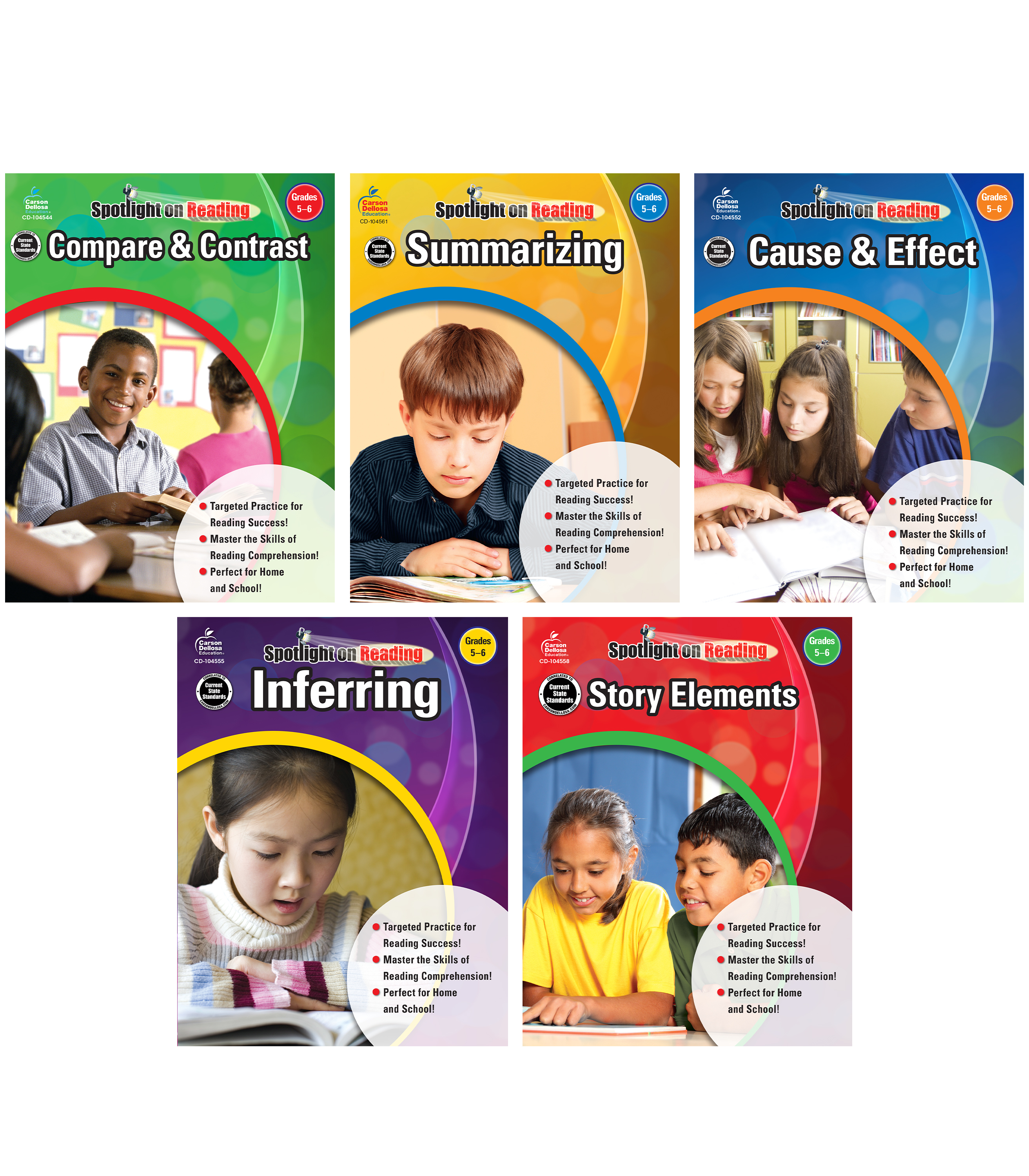 Carson Read Carson Dellosa Spotlight on Reading Grades 5-6 Resource Book Bundle ...