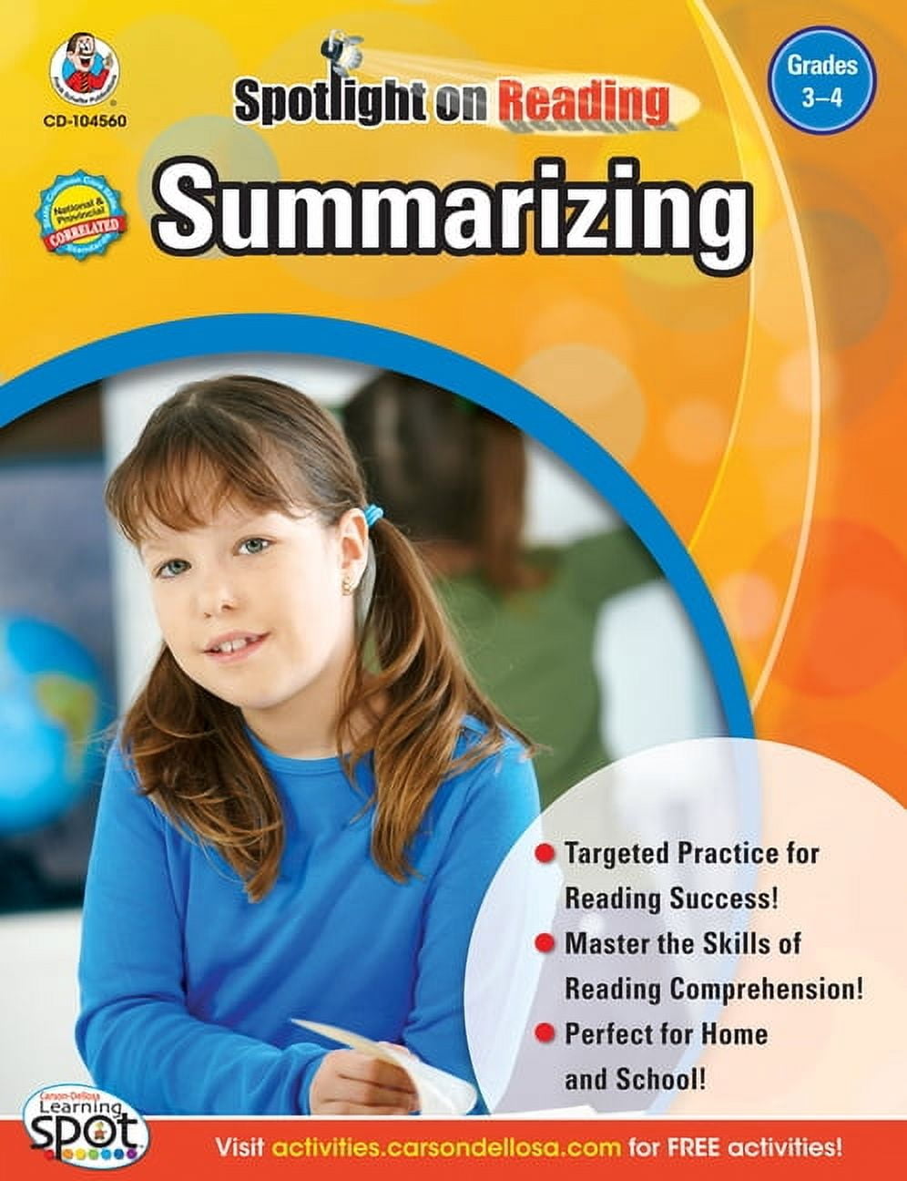 Carson Read Carson Dellosa Spotlight on Reading Summarizing Resource Book Grade 3-4 ...