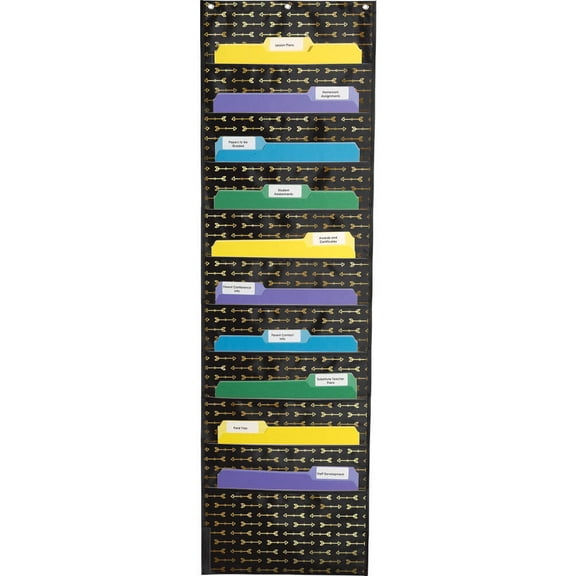 Carson Dellosa Storage: Gold Arrows Pocket Chart (1 pocket chart)