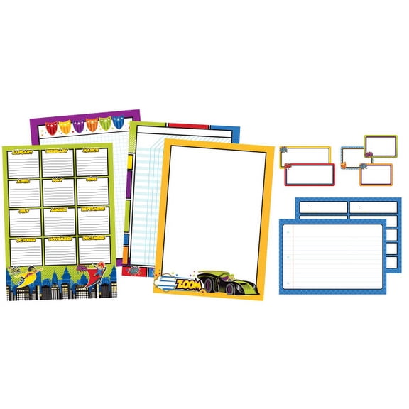 Carson-Dellosa Super Power Classroom Organizers Bulletin Board Set, Multicolor, Grades K-5