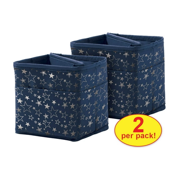 Carson Dellosa Tabletop Storage: Navy with Silver Stars Pocket Chart Storage (2 storage boxes)