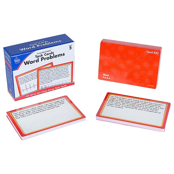 Carson Dellosa Task Cards: Word Problems Learning Cards (100 cards) Grade 5