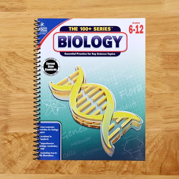 Carson Dellosa The 100+ Series Biology Workbook (128 pages) Grade 6-12 (Spiral Bound)