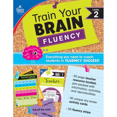 Carson Dellosa Train Your Brain: Fluency Level 2 Language Arts Classroom Kit (81 pieces) Grade 1-3