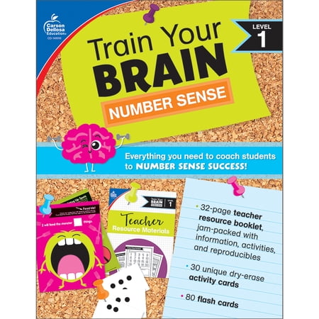 Carson Dellosa Train Your Brain: Number Sense Level 1 Math Classroom Kit (111 pieces) Grade PK-1