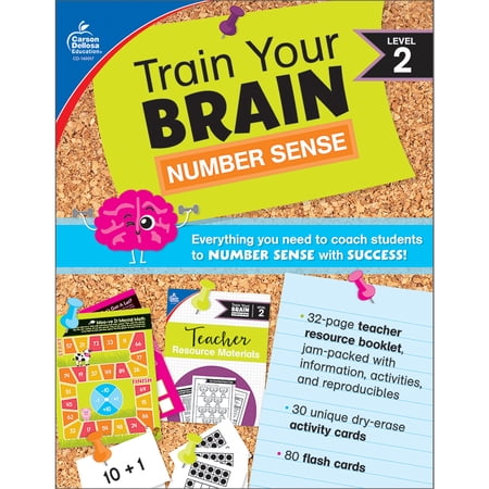 Carson Dellosa Train Your Brain: Number Sense Level 2 Math Classroom Kit (111 pieces) Grade K-2