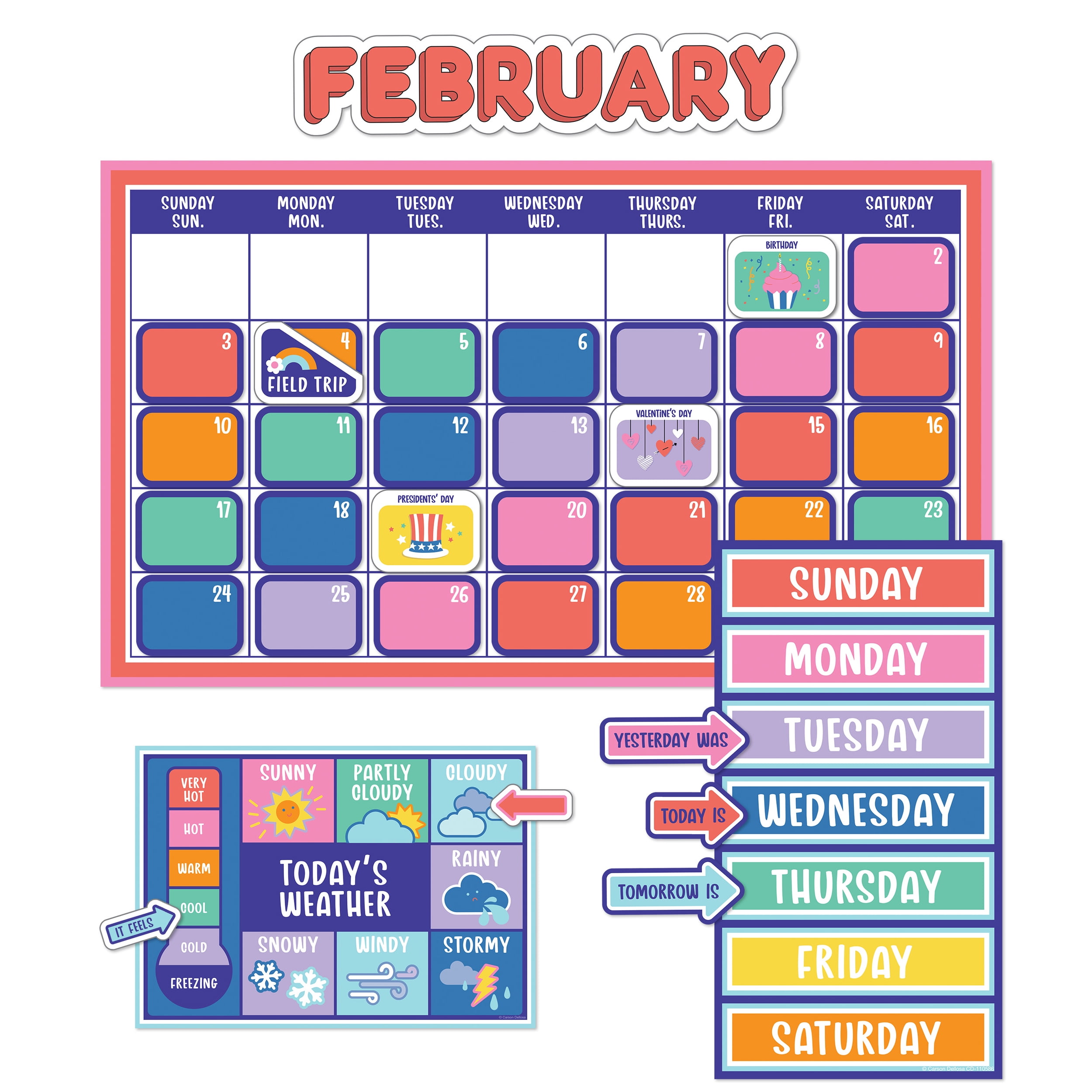 Carson Dellosa We Stick Together Calendar Bulletin Board Set (163 ...