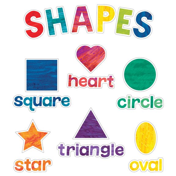 Carson Dellosa World of Eric Carle Shapes Mini Bulletin Board Set Grade PK-2 (32 pieces)