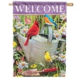 thumbnail image 1 of Carson Double Sided House Flag - Songbirds Meet, 28 x 40 Inch Holiday Outdoor Seasonal Yard Decorative House Flag, 1 of 1