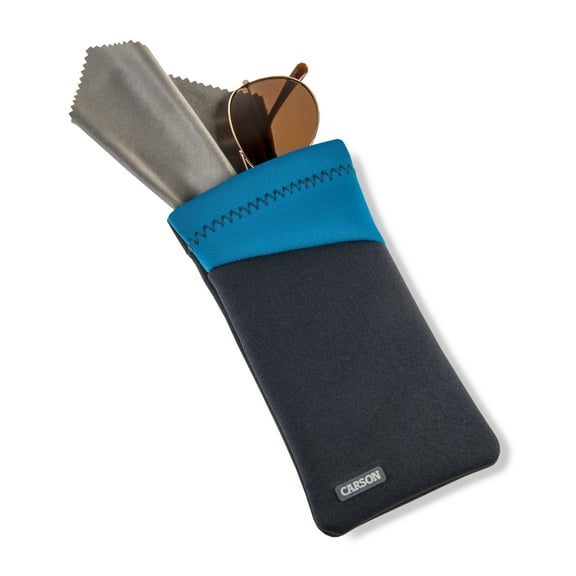 Carson Eyeglasses & Sunglasses Neoprene Case with Microfiber Cloth - Blue