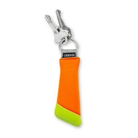 Carson Floating Keychain, Green/Orange Neoprene Foam-Core Water Sports Accessories High Visibility Neoprene Keychain