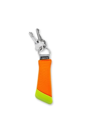Floating Keychain, Green/Orange Neoprene Foam-Core Water Sports Accessories High Visibility Neoprene Keychain