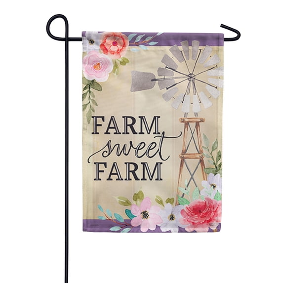 Carson Foil Accent Garden Flag - Windmill Floral, 12.5 x 18 inch Double Sided Outdoor Yard Decorative Flag