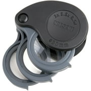 Carson TriView 3X/5.5X/8.5X Folding Loupe Magnifier, Magnifying Glass with Built-in Case (TV-36)