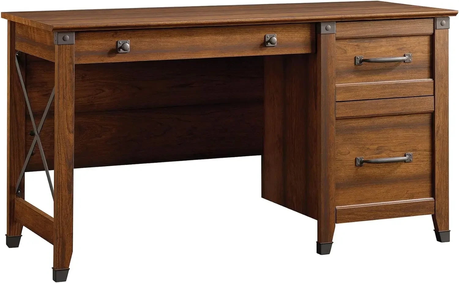 Carson Forge 58'' Black Wood Office Desk with Filing Drawer