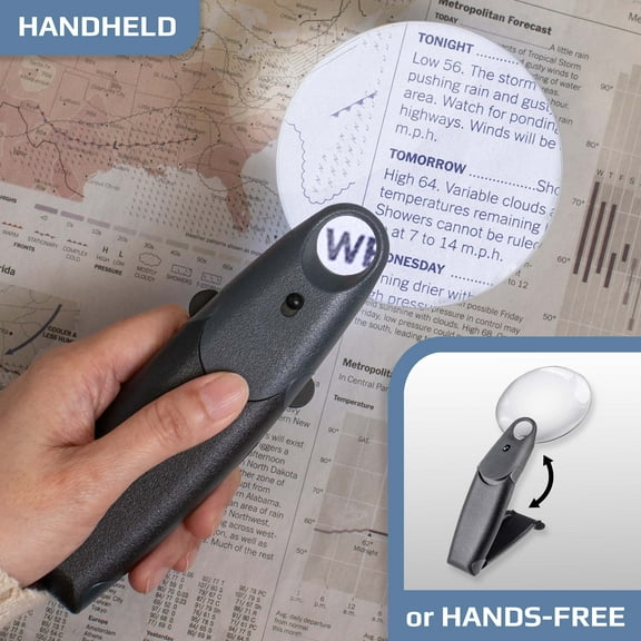 Carson 2.5x FreeHand 3.5" Acrylic Lens Rimless LED Lighted Magnifier with 5.5x Spot (FH-25)