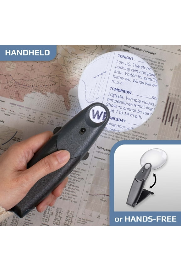 2.5x FreeHand 3.5" Acrylic Lens Rimless LED Lighted Magnifier with 5.5x Spot (FH-25)