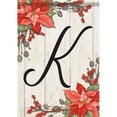 thumbnail image 1 of Poinsettia Monogram K 49112 Garden Flag 12.5" x 18", 1 of 2